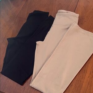 Calvin Klein Black and Beige flare Leggings - lot of 2